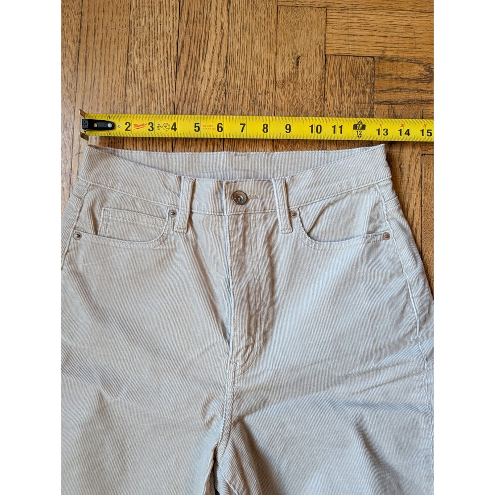 Uniqlo Womens Beige High Rise Corduroy Flare Pants Size 4 453627 Neutral Slim - Picture 6 of 8